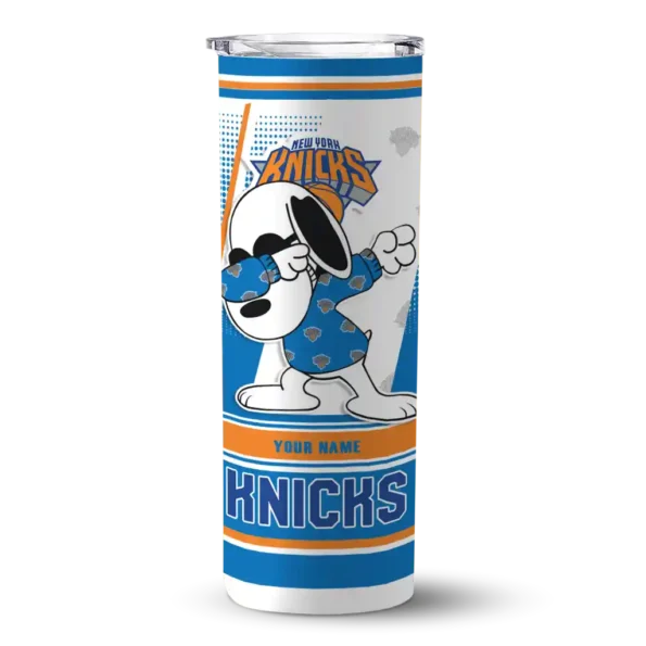 custom new york knicks snoopy dog blue white skinny tumbler best selling 1.webp