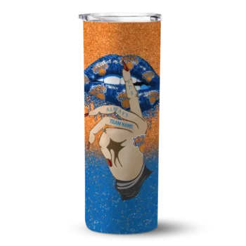 custom new york knicks sparkle lips blue skinny tumbler best selling 1.webp