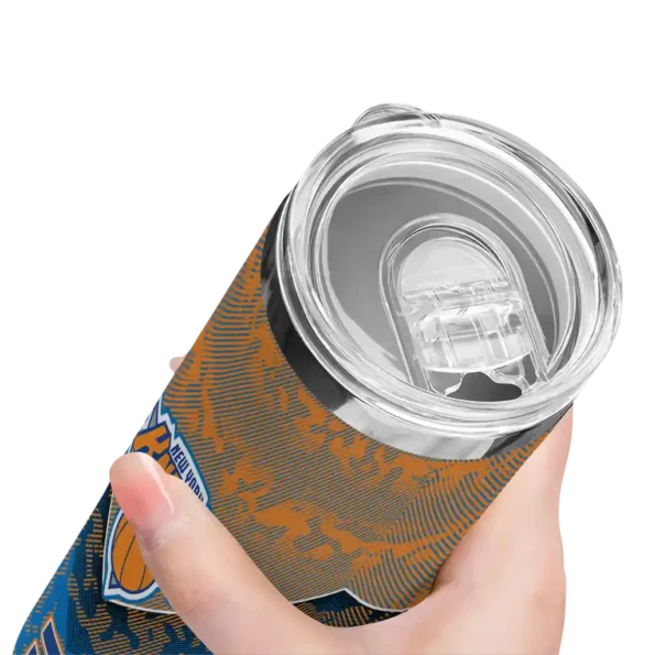 custom new york knicks spiral burst print blue skinny tumbler high quality.webp