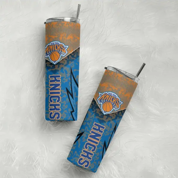 custom new york knicks spiral burst print blue skinny tumbler top rated.webp