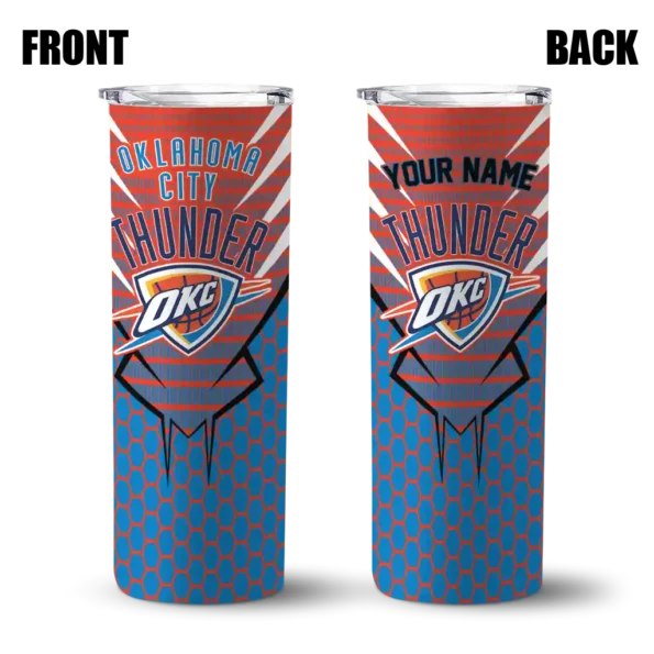 custom oklahoma city thunder chevron stripes blue skinny tumbler fashion forward.webp