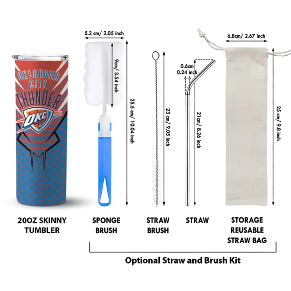 custom oklahoma city thunder chevron stripes blue skinny tumbler new arrival.webp