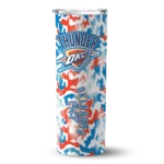 custom oklahoma city thunder claw marks blue white skinny tumbler best selling.webp
