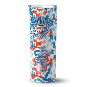 custom oklahoma city thunder claw marks blue white skinny tumbler best selling.webp