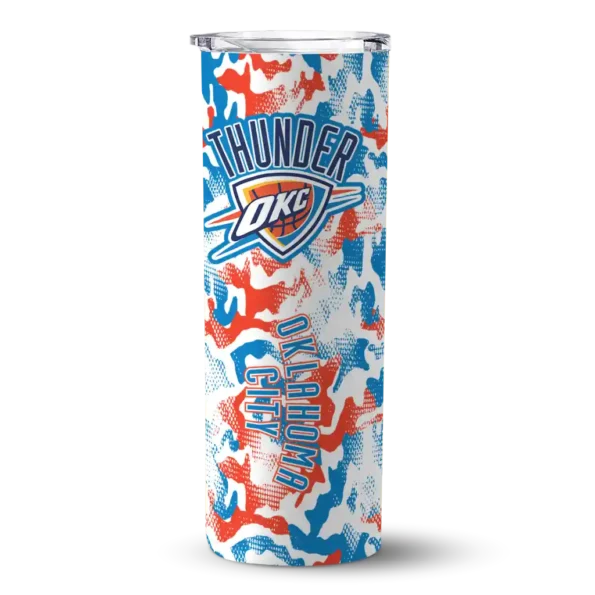 custom oklahoma city thunder claw marks blue white skinny tumbler best selling.webp