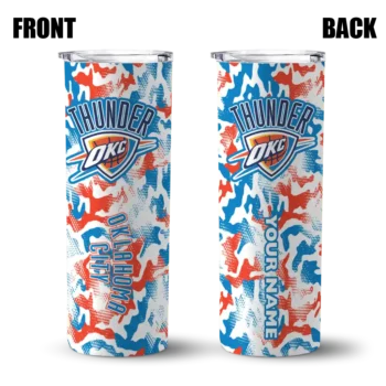 custom oklahoma city thunder claw marks blue white skinny tumbler fashion forward.webp