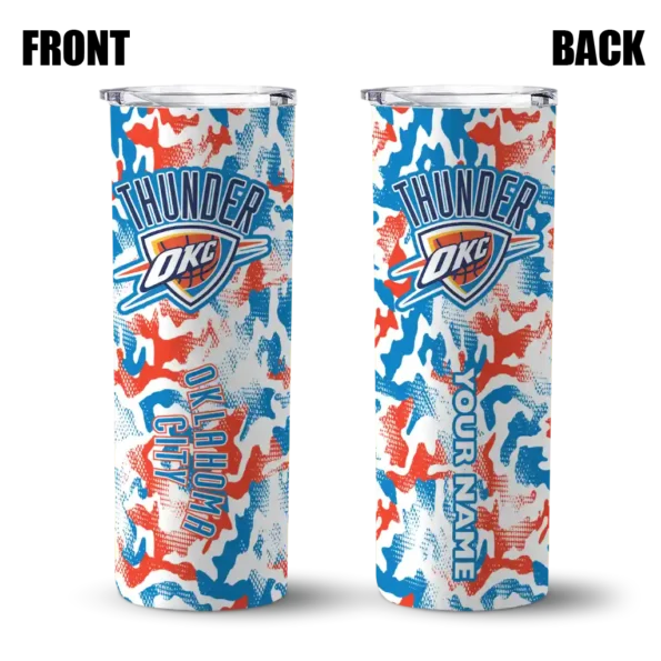 custom oklahoma city thunder claw marks blue white skinny tumbler fashion forward.webp