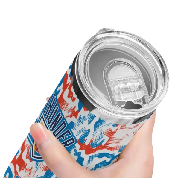 custom oklahoma city thunder claw marks blue white skinny tumbler high quality.webp