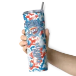 custom oklahoma city thunder claw marks blue white skinny tumbler best selling 1.webp