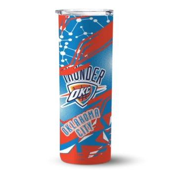 custom oklahoma city thunder helmet clash blue skinny tumbler best selling 1.webp