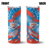 custom oklahoma city thunder helmet clash blue skinny tumbler best selling 1.webp