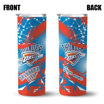 custom oklahoma city thunder helmet clash blue skinny tumbler fashion forward.webp