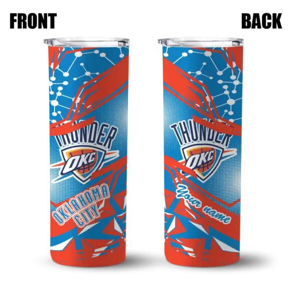 custom oklahoma city thunder helmet clash blue skinny tumbler fashion forward.webp