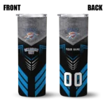 custom oklahoma city thunder hexagon honeycomb blue black skinny tumbler best selling 1.webp