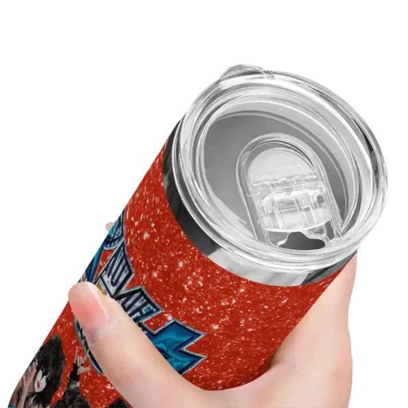 custom oklahoma city thunder kiss band orange skinny tumbler high quality.webp