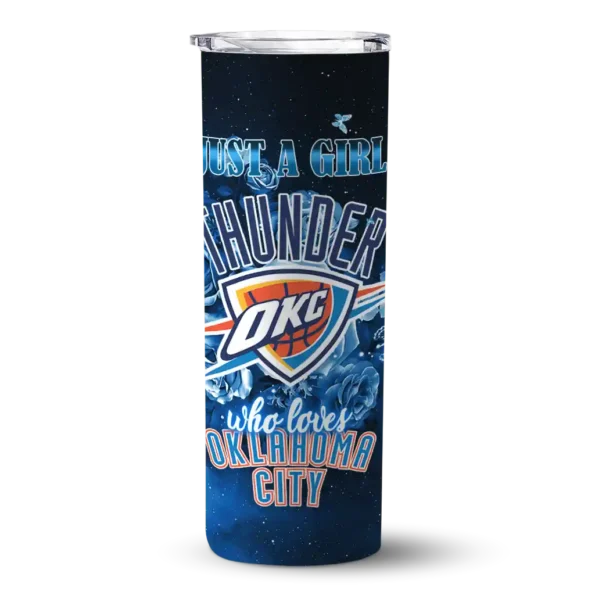 custom oklahoma city thunder rose romance blue black skinny tumbler best selling 1.webp