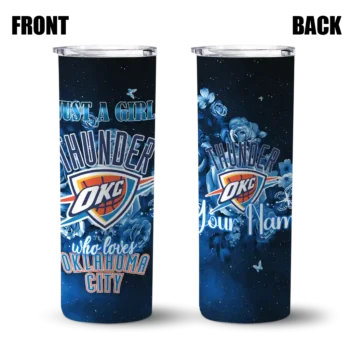 custom oklahoma city thunder rose romance blue black skinny tumbler fashion forward.webp