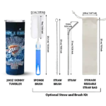 custom oklahoma city thunder rose romance blue black skinny tumbler best selling 1.webp