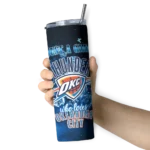 custom oklahoma city thunder rose romance blue black skinny tumbler best selling 1.webp