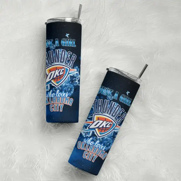 custom oklahoma city thunder rose romance blue black skinny tumbler top rated.webp