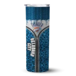 custom oklahoma city thunder sparkle drip blue skinny tumbler best selling.webp