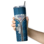 custom oklahoma city thunder sparkle drip blue skinny tumbler best selling 1.webp