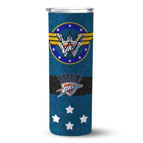 custom oklahoma city thunder star cluster blue skinny tumbler best selling 1.webp