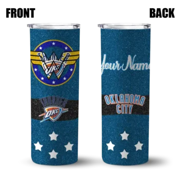 custom oklahoma city thunder star cluster blue skinny tumbler fashion forward.webp