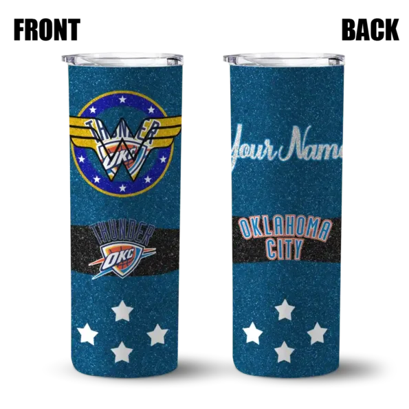 custom oklahoma city thunder star cluster blue skinny tumbler fashion forward.webp