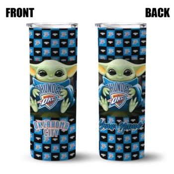 custom oklahoma city thunder yoda cozy blue black skinny tumbler fashion forward.webp