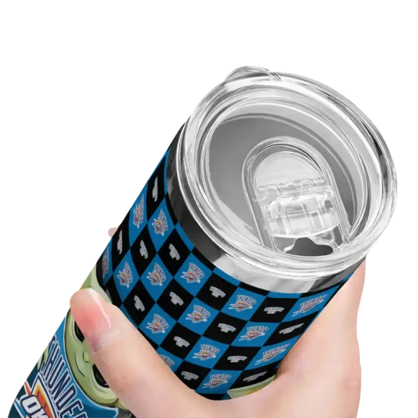 custom oklahoma city thunder yoda cozy blue black skinny tumbler high quality.webp