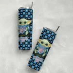 custom oklahoma city thunder yoda cozy blue black skinny tumbler best selling 1.webp