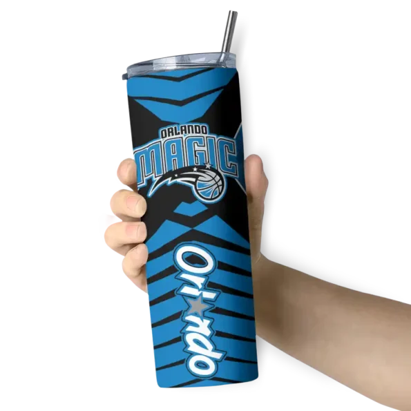 custom orlando magic camo texture blue skinny tumbler premium grade 1.webp