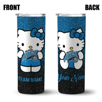 custom orlando magic hello kitty blue black skinny tumbler fashion forward.webp