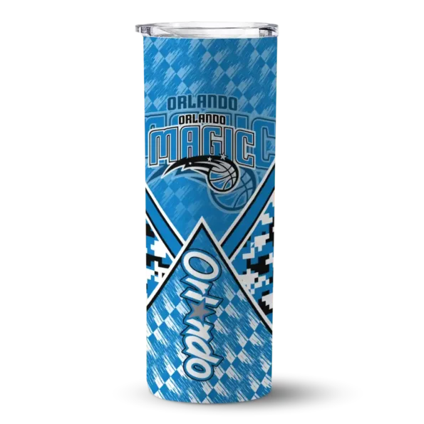 custom orlando magic monogram burst blue white skinny tumbler best selling 1.webp