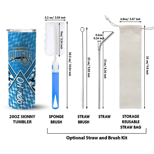custom orlando magic monogram burst blue white skinny tumbler new arrival.webp