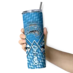 custom orlando magic monogram burst blue white skinny tumbler best selling 1.webp