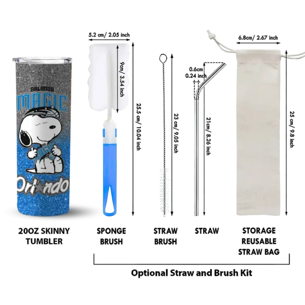 custom orlando magic snoopy attitude blue skinny tumbler new arrival.webp