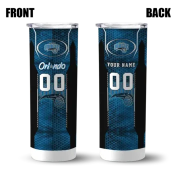 custom orlando magic stacked diamond blue skinny tumbler fashion forward.webp