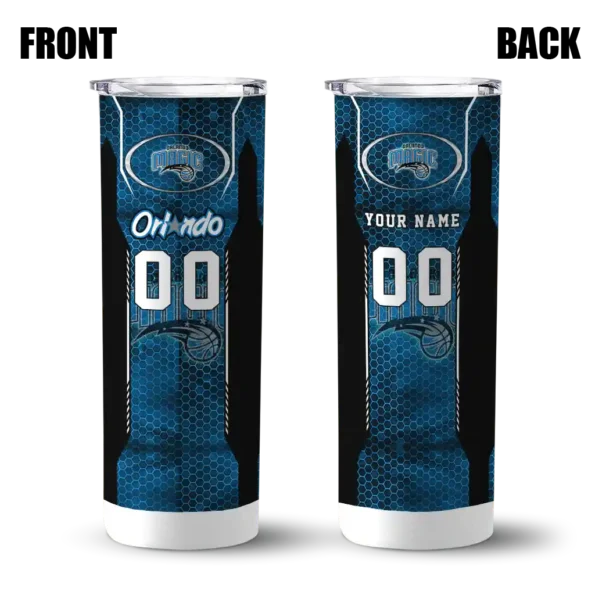 custom orlando magic stacked diamond blue skinny tumbler fashion forward.webp