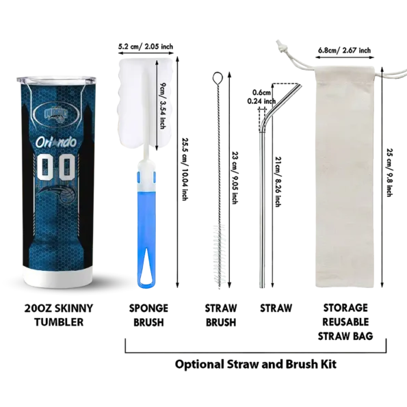 custom orlando magic stacked diamond blue skinny tumbler new arrival.webp