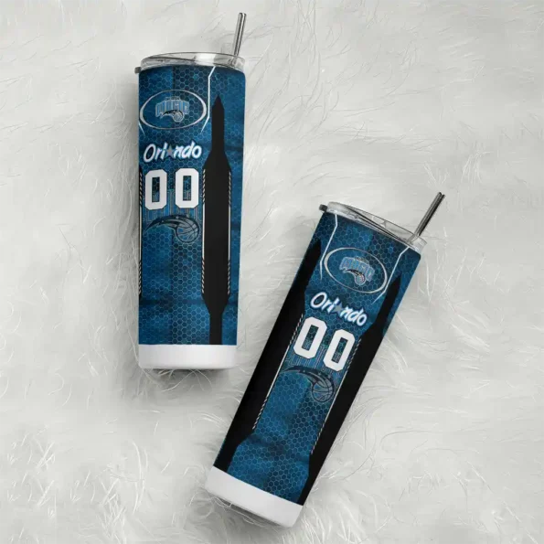 custom orlando magic stacked diamond blue skinny tumbler top rated.webp