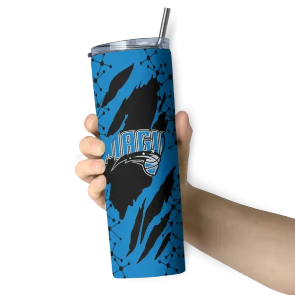 custom orlando magic star pop blue black skinny tumbler premium grade.webp