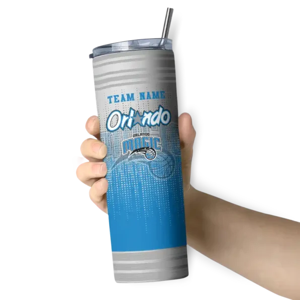 custom orlando magic swirl texture blue skinny tumbler premium grade.webp