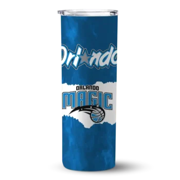 custom orlando magic torn band blue white skinny tumbler best selling.webp
