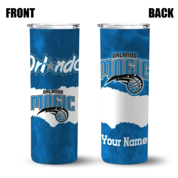 custom orlando magic torn band blue white skinny tumbler fashion forward.webp