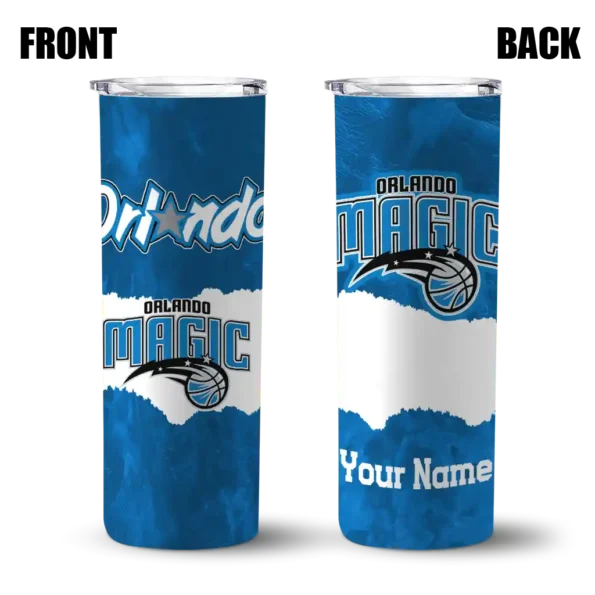 custom orlando magic torn band blue white skinny tumbler fashion forward.webp