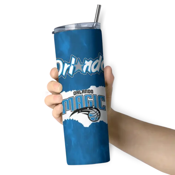 custom orlando magic torn band blue white skinny tumbler premium grade.webp