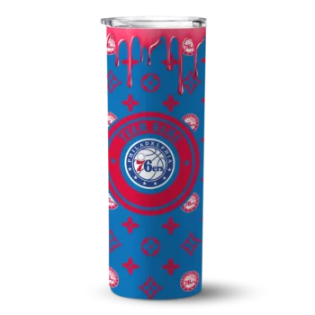 custom philadelphia 76ers camo streak blue skinny tumbler best selling.webp
