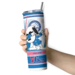 custom philadelphia 76ers snoopy dog blue white skinny tumbler best selling 1.webp
